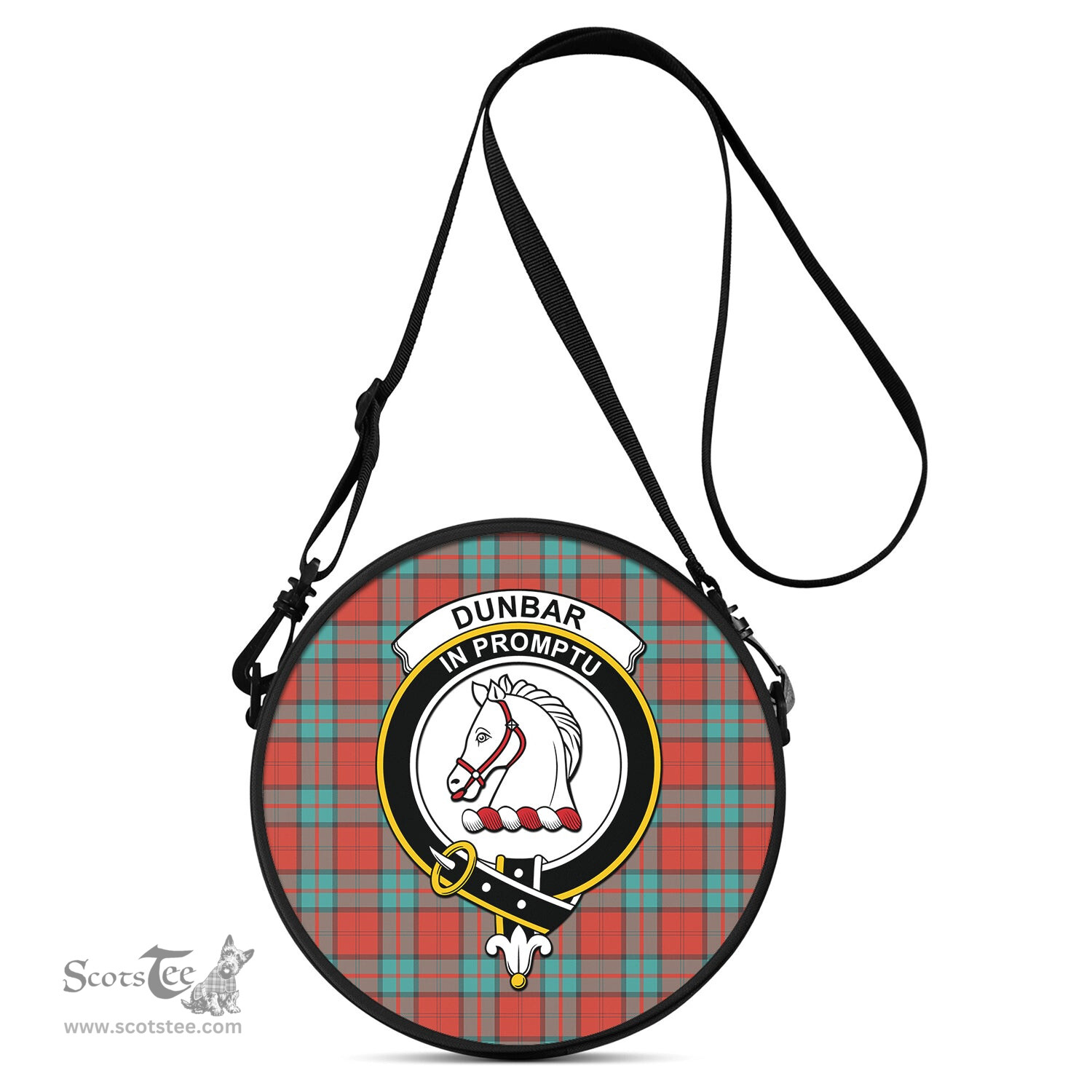 Scottish Dunbar Ancient Tartan Round Crossbody Bags - Round Purse with Family Crest Scottish Plaid Tartan Plaid - ScotsTee - scotstee.com