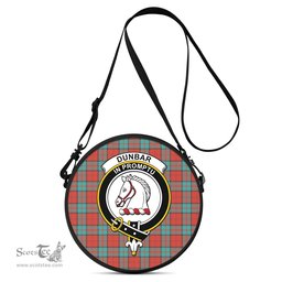 Scottish Dunbar Ancient Tartan Round Crossbody Bags - Round Purse with Family Crest Scottish Plaid Tartan Plaid - ScotsTee - scotstee.com