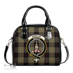 Scottish Dunlop Hunting Tartan Shoulder Handbags with Family Crest Scottish Plaid Tartan Plaid - ScotsTee - scotstee.com