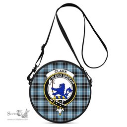 Scottish Clark (Lion) Ancient Tartan Round Crossbody Bags - Round Purse with Family Crest Scottish Plaid Tartan Plaid - ScotsTee - scotstee.com