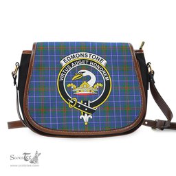Scottish Edmonstone Tartan Saddle Crossbody Bag with Family Crest Scottish Plaid Tartan Plaid - ScotsTee - scotstee.com