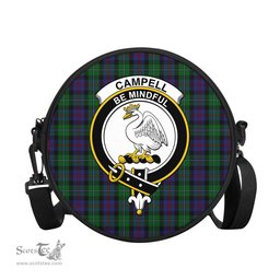 Scottish Campbell of Cawdor Tartan Round Crossbody Bags - Round Purse with Family Crest Scottish Plaid Tartan Plaid - ScotsTee - scotstee.com