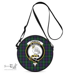 Scottish Campbell of Cawdor Tartan Round Crossbody Bags - Round Purse with Family Crest Scottish Plaid Tartan Plaid - ScotsTee - scotstee.com