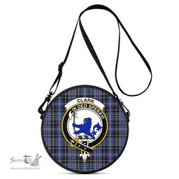 Scottish Clark (Lion) Tartan Round Crossbody Bags - Round Purse with Family Crest Scottish Plaid Tartan Plaid - ScotsTee - scotstee.com