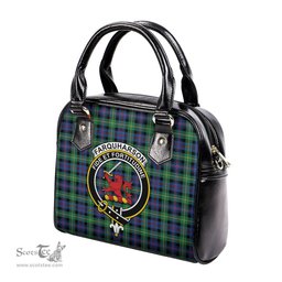Scottish Farquharson Ancient Tartan Shoulder Handbags with Family Crest Scottish Plaid Tartan Plaid - ScotsTee - scotstee.com
