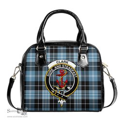 Scottish Clark Ancient Tartan Shoulder Handbags with Family Crest Scottish Plaid Tartan Plaid - ScotsTee - scotstee.com