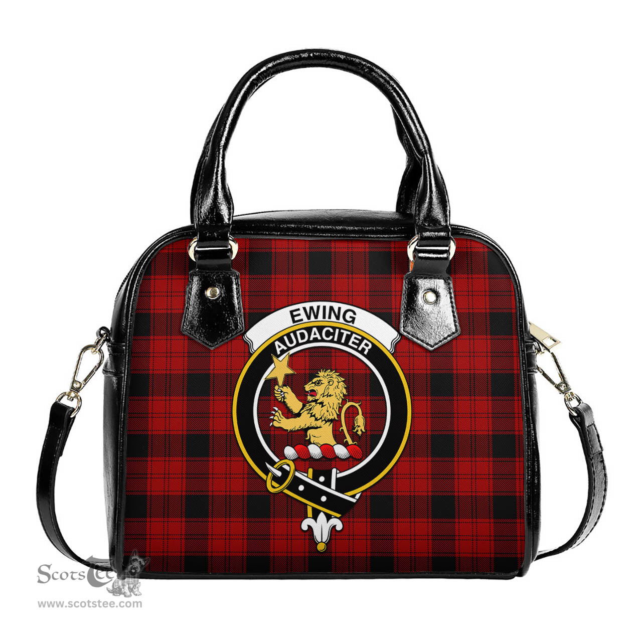 Scottish Ewing Tartan Shoulder Handbags with Family Crest Scottish Plaid Tartan Plaid - ScotsTee - scotstee.com