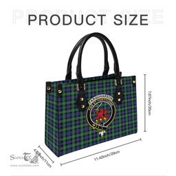 Scottish Farquharson Ancient Tartan Leather Bag for Women with Family Crest Scottish Plaid Tartan Plaid - ScotsTee - scotstee.com