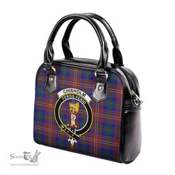 Scottish Chisholm Hunting Modern Tartan Shoulder Handbags with Family Crest Scottish Plaid Tartan Plaid - ScotsTee - scotstee.com