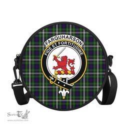 Scottish Farquharson Dress Tartan Round Crossbody Bags - Round Purse with Family Crest Scottish Plaid Tartan Plaid - ScotsTee - scotstee.com