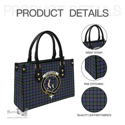 Scottish Fletcher Modern Tartan Leather Bag for Women with Family Crest Scottish Plaid Tartan Plaid - ScotsTee - scotstee.com