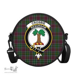 Scottish Crosbie Tartan Round Crossbody Bags - Round Purse with Family Crest Scottish Plaid Tartan Plaid - ScotsTee - scotstee.com