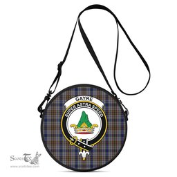 Scottish Gayre Hunting Tartan Round Crossbody Bags - Round Purse with Family Crest Scottish Plaid Tartan Plaid - ScotsTee - scotstee.com