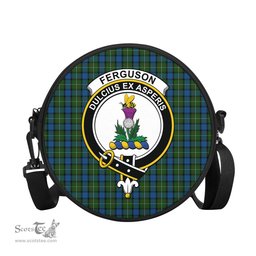 Scottish Ferguson of Atholl Tartan Round Crossbody Bags - Round Purse with Family Crest Scottish Plaid Tartan Plaid - ScotsTee - scotstee.com