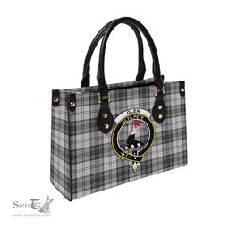 Scottish Glen Tartan Leather Bag for Women with Family Crest Scottish Plaid Tartan Plaid - ScotsTee - scotstee.com