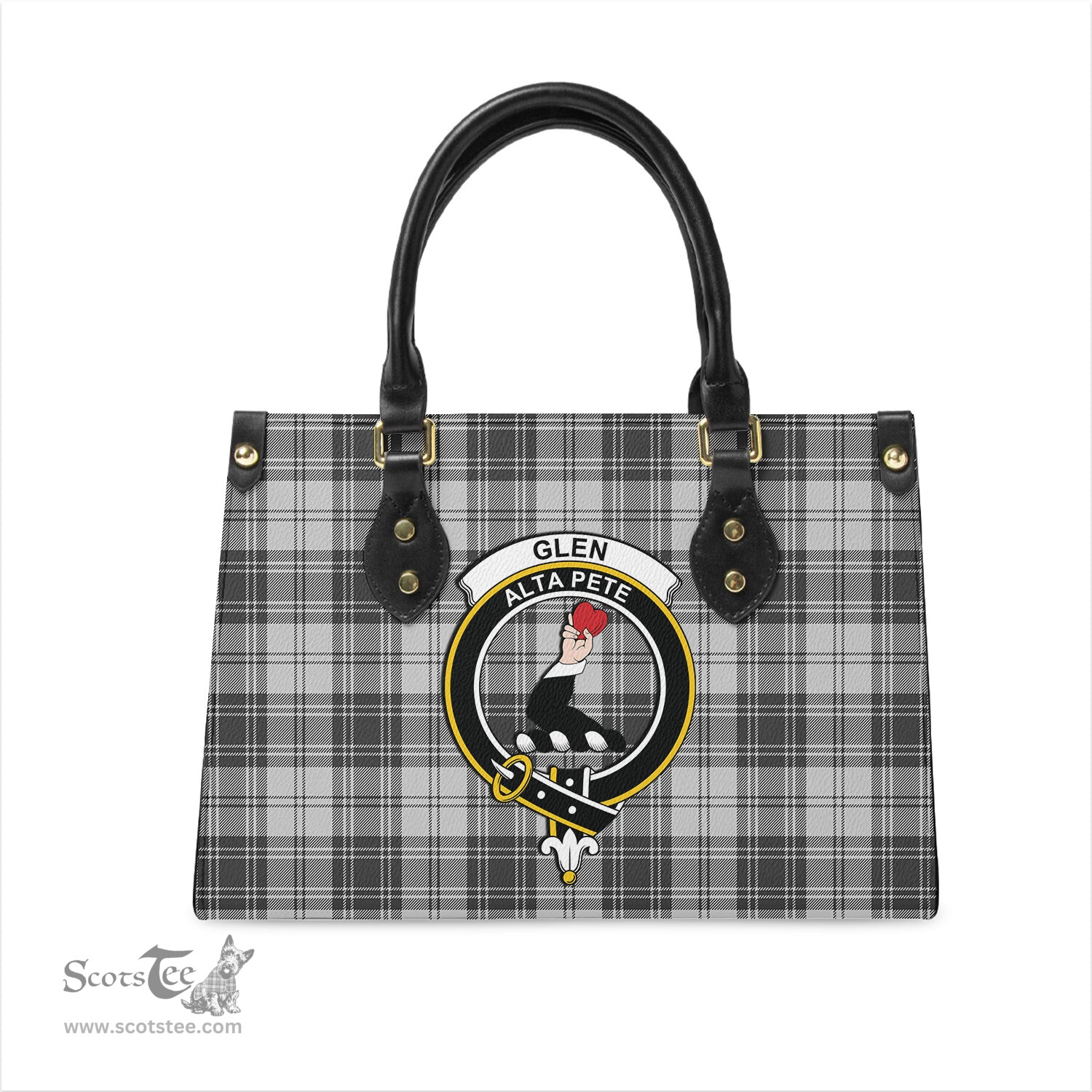 Scottish Glen Tartan Leather Bag for Women with Family Crest Scottish Plaid Tartan Plaid - ScotsTee - scotstee.com