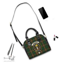 Scottish Chisholm Hunting Tartan Shoulder Handbags with Family Crest Scottish Plaid Tartan Plaid - ScotsTee - scotstee.com