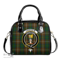Scottish Chisholm Hunting Tartan Shoulder Handbags with Family Crest Scottish Plaid Tartan Plaid - ScotsTee - scotstee.com