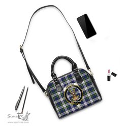 Scottish Gordon Dress Modern Tartan Shoulder Handbags with Family Crest Scottish Plaid Tartan Plaid - ScotsTee - scotstee.com