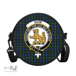Scottish Gow Hunting Tartan Round Crossbody Bags - Round Purse with Family Crest Scottish Plaid Tartan Plaid - ScotsTee - scotstee.com