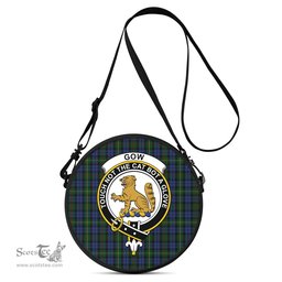 Scottish Gow Hunting Tartan Round Crossbody Bags - Round Purse with Family Crest Scottish Plaid Tartan Plaid - ScotsTee - scotstee.com