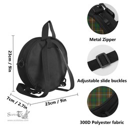 Scottish Chisholm Hunting Tartan Round Crossbody Bags - Round Purse with Family Crest Scottish Plaid Tartan Plaid - ScotsTee - scotstee.com