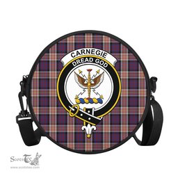 Scottish Carnegie Tartan Round Crossbody Bags - Round Purse with Family Crest Scottish Plaid Tartan Plaid - ScotsTee - scotstee.com