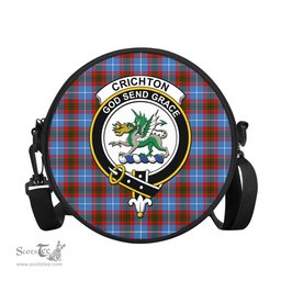 Scottish Crichton Tartan Round Crossbody Bags - Round Purse with Family Crest Scottish Plaid Tartan Plaid - ScotsTee - scotstee.com