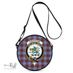 Scottish Crichton Tartan Round Crossbody Bags - Round Purse with Family Crest Scottish Plaid Tartan Plaid - ScotsTee - scotstee.com