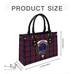 Scottish Clark (Lion) Red Tartan Leather Bag for Women with Family Crest Scottish Plaid Tartan Plaid - ScotsTee - scotstee.com