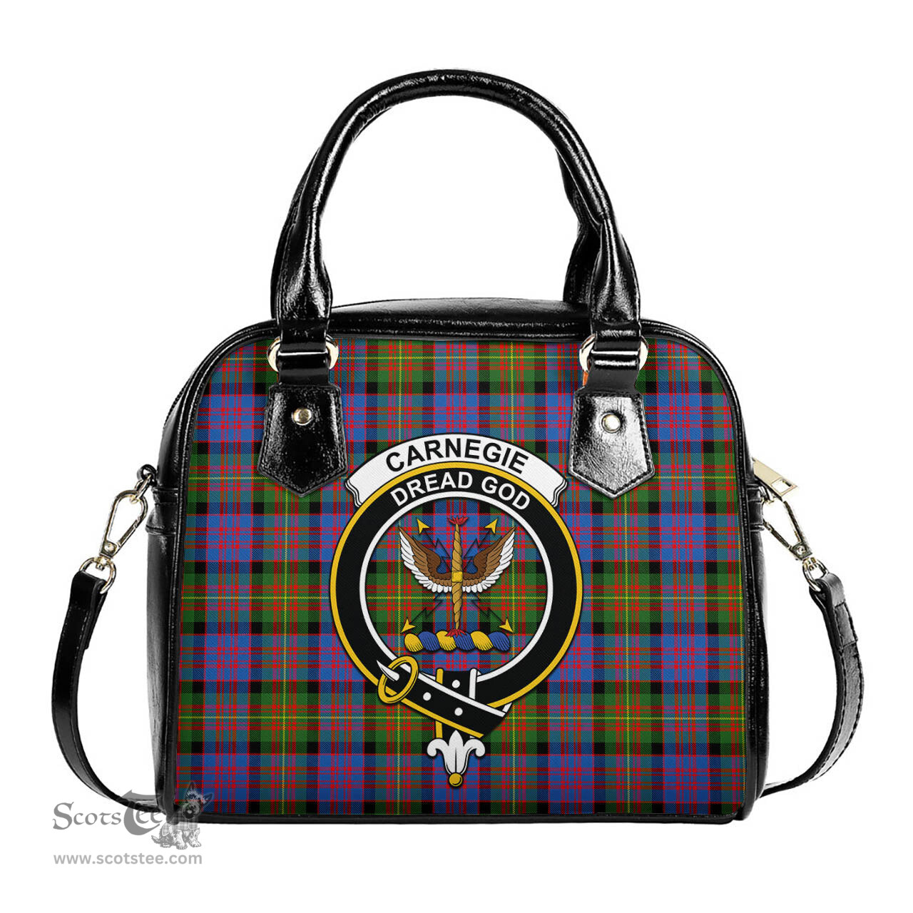 Scottish Carnegie Ancient Tartan Shoulder Handbags with Family Crest Scottish Plaid Tartan Plaid - ScotsTee - scotstee.com