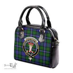 Scottish Donnachaidh Tartan Shoulder Handbags with Family Crest Scottish Plaid Tartan Plaid - ScotsTee - scotstee.com