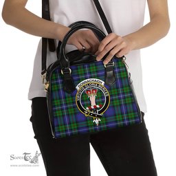 Scottish Donnachaidh Tartan Shoulder Handbags with Family Crest Scottish Plaid Tartan Plaid - ScotsTee - scotstee.com