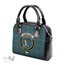 Scottish Carmichael Ancient Tartan Shoulder Handbags with Family Crest Scottish Plaid Tartan Plaid - ScotsTee - scotstee.com