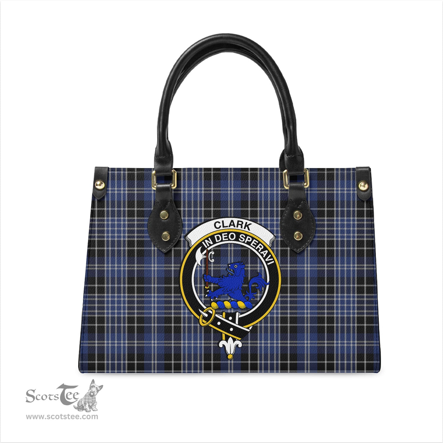 Scottish Clark (Lion) Tartan Leather Bag for Women with Family Crest Scottish Plaid Tartan Plaid - ScotsTee - scotstee.com
