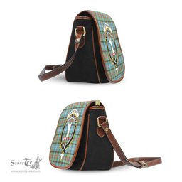 Scottish Cathcart Tartan Saddle Crossbody Bag with Family Crest Scottish Plaid Tartan Plaid - ScotsTee - scotstee.com