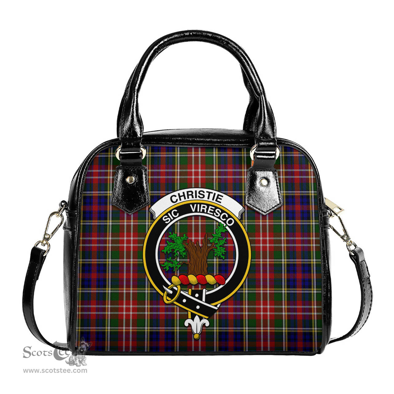 Scottish Christie Tartan Shoulder Handbags with Family Crest Scottish Plaid Tartan Plaid - ScotsTee - scotstee.com