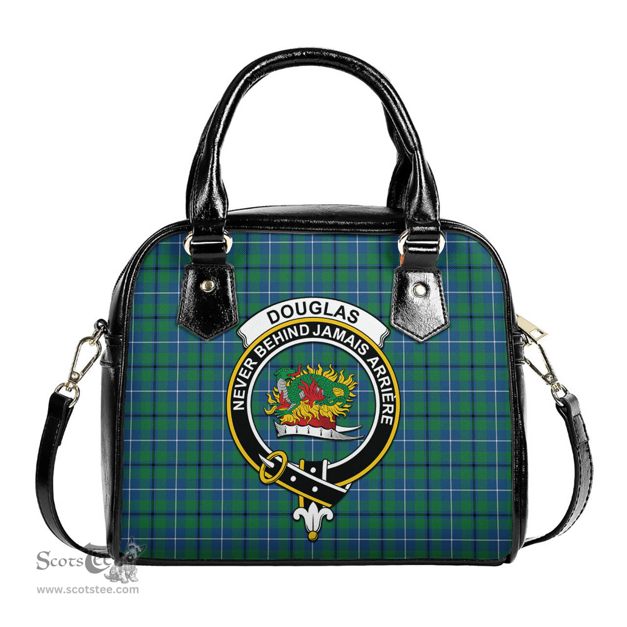 Scottish Douglas Ancient Tartan Shoulder Handbags with Family Crest Scottish Plaid Tartan Plaid - ScotsTee - scotstee.com
