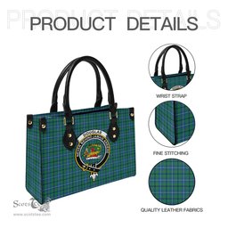 Scottish Douglas Ancient Tartan Leather Bag for Women with Family Crest Scottish Plaid Tartan Plaid - ScotsTee - scotstee.com