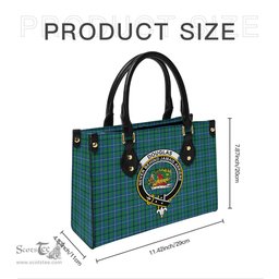Scottish Douglas Ancient Tartan Leather Bag for Women with Family Crest Scottish Plaid Tartan Plaid - ScotsTee - scotstee.com