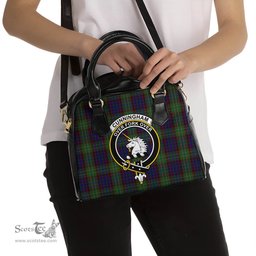 Scottish Cunningham Hunting Tartan Shoulder Handbags with Family Crest Scottish Plaid Tartan Plaid - ScotsTee - scotstee.com