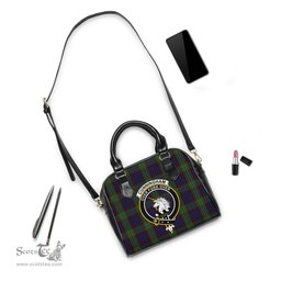 Scottish Cunningham Hunting Tartan Shoulder Handbags with Family Crest Scottish Plaid Tartan Plaid - ScotsTee - scotstee.com