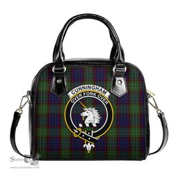 Scottish Cunningham Hunting Tartan Shoulder Handbags with Family Crest Scottish Plaid Tartan Plaid - ScotsTee - scotstee.com