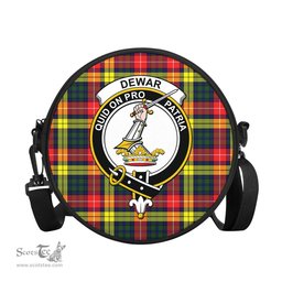 Scottish Dewar Tartan Round Crossbody Bags - Round Purse with Family Crest Scottish Plaid Tartan Plaid - ScotsTee - scotstee.com