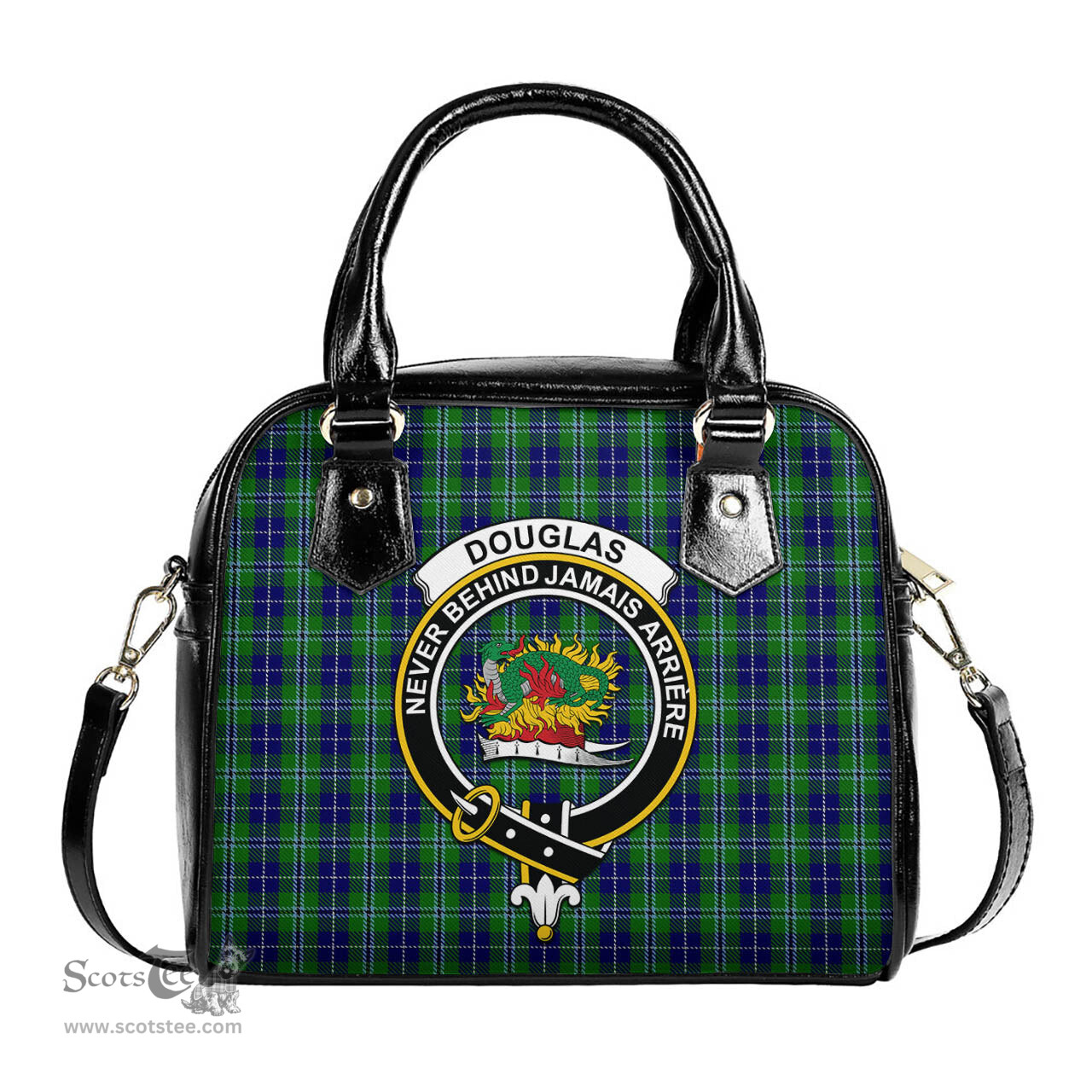 Scottish Douglas Tartan Shoulder Handbags with Family Crest Scottish Plaid Tartan Plaid - ScotsTee - scotstee.com