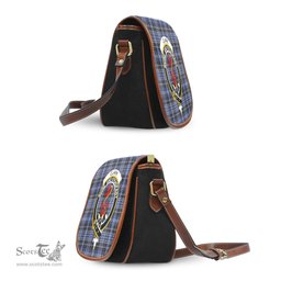 Scottish Clark Tartan Saddle Crossbody Bag with Family Crest Scottish Plaid Tartan Plaid - ScotsTee - scotstee.com