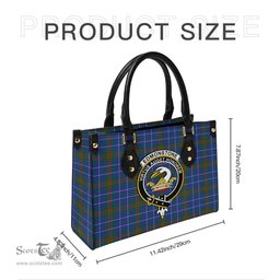 Scottish Edmonstone Tartan Leather Bag for Women with Family Crest Scottish Plaid Tartan Plaid - ScotsTee - scotstee.com