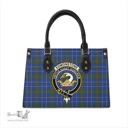 Scottish Edmonstone Tartan Leather Bag for Women with Family Crest Scottish Plaid Tartan Plaid - ScotsTee - scotstee.com