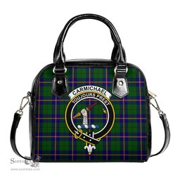 Scottish Carmichael Modern Tartan Shoulder Handbags with Family Crest Scottish Plaid Tartan Plaid - ScotsTee - scotstee.com