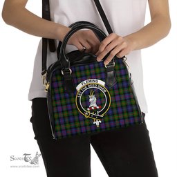 Scottish Fleming Tartan Shoulder Handbags with Family Crest Scottish Plaid Tartan Plaid - ScotsTee - scotstee.com